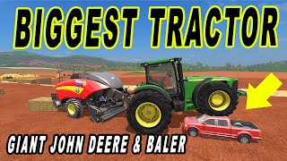 Farming Simulator 17: Biggest Tractor In The World !! Giant John Deere & Baler !!! screenshot 3