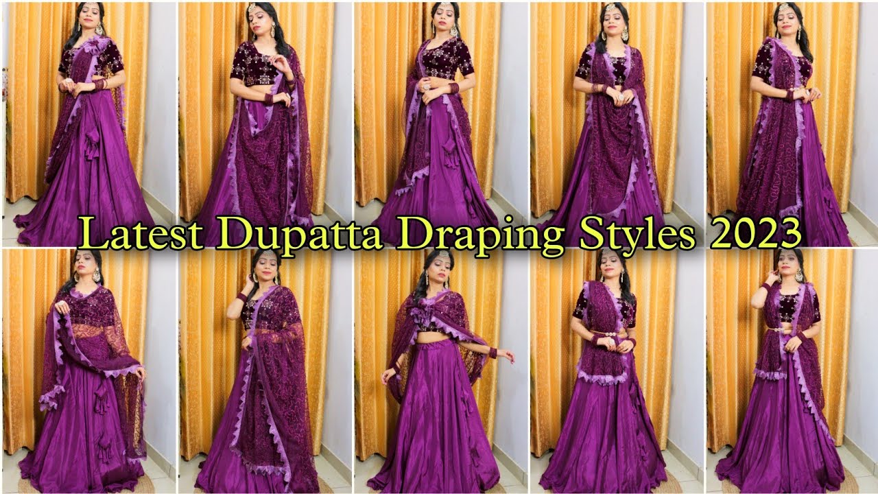 Latest Dupatta Draping Styles For Lehenga 2023, Lehenga Dupatta Styles