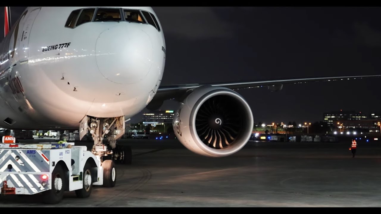 Thumbnail for Boeing B777 200F arrival and departure