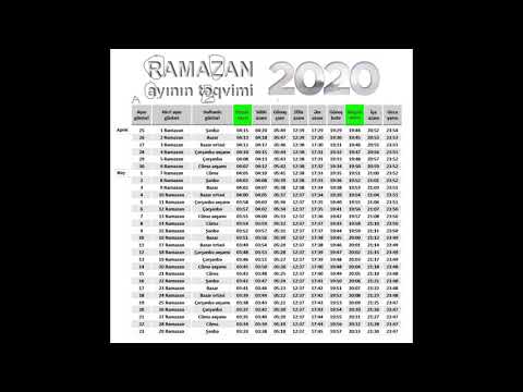 Paylaş! Ramazan ayı 2020 Oruc Təqvimi Quranda Ramazan ayı haqqında ayə Bəqərə surəsi 185 ayə