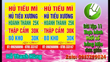 Bài tập thực hành làm bảng hiệu corel  bài 11