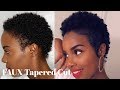 FAUX Tapered Cut + SLAYED Edges on Short Natural Hair | Creme of Nature Perfect Edges| Nia Hope