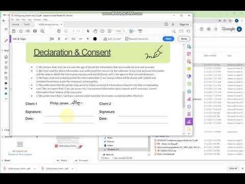 How to sign in the privacy consent form
