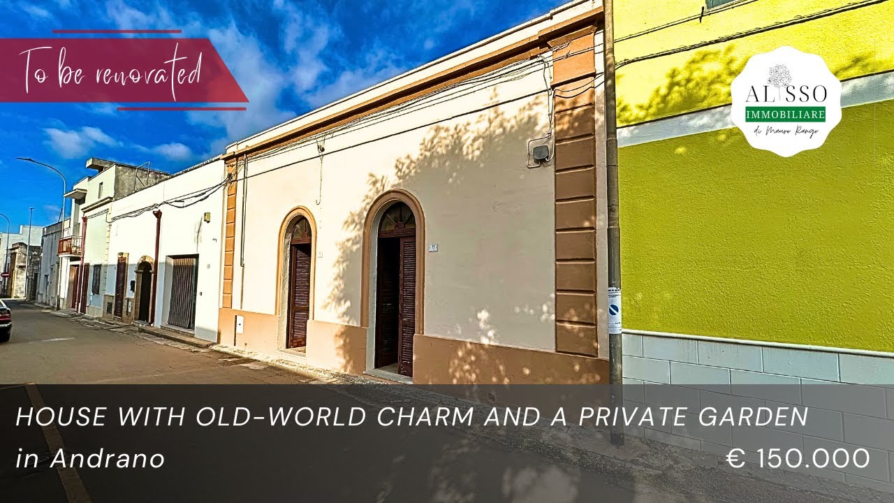 House with old-world charm and a private garden for sale in Andrano, Puglia, Southern Italy