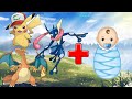 Greninja  pikachu and charizard baby mode sd pogo viral pikachu greninja charizard pokemon