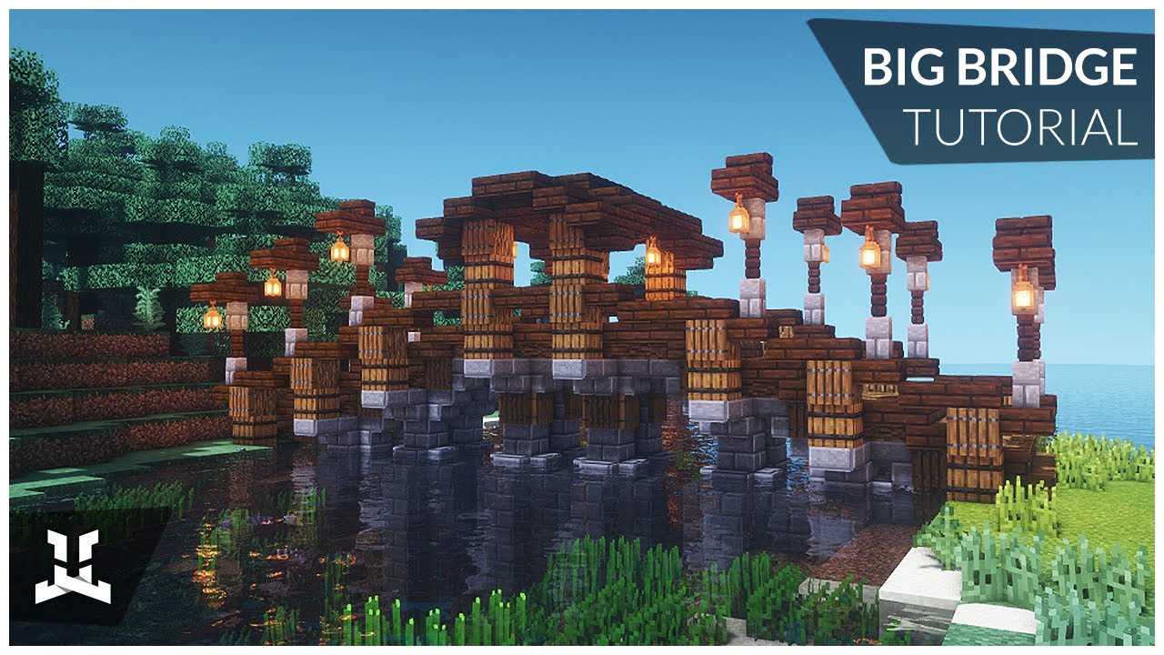 Minecraft | BIG BRIDGE (How to Build: Relaxing Tutorial) - YouTube