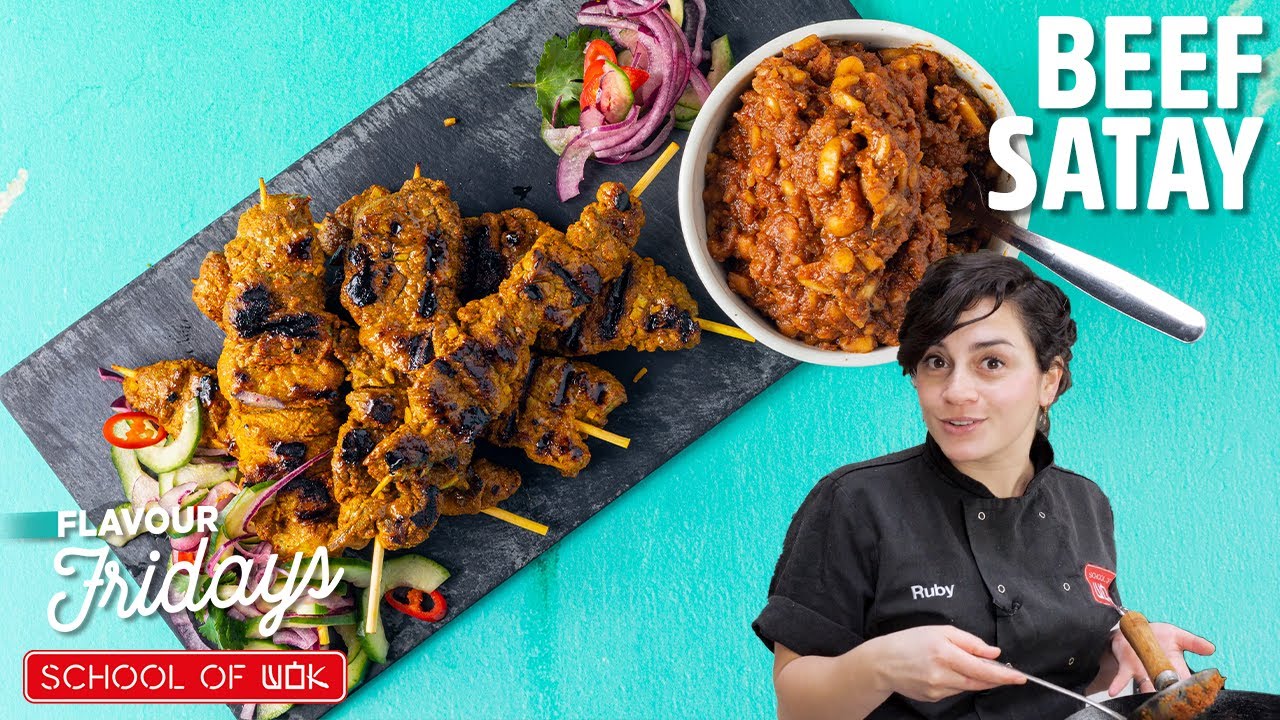 Ruby Makes Beef Skewers with Satay Sauce | Flavour Fridays - YouTube