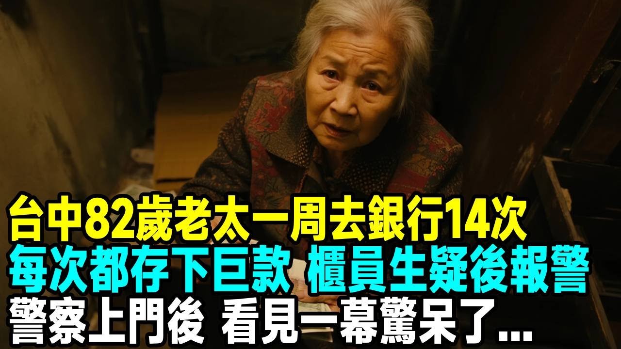 台中82歲老太一周去銀行14次，每次都存下巨款 櫃員生疑後報警，警察上門後，看見一幕驚呆了...「茶桌老故事」