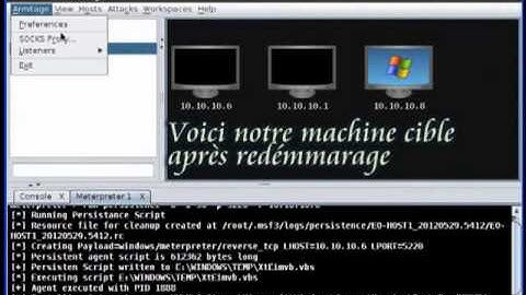 Backtrack Metasploit  Hack windows and Setup persistence with Armitage