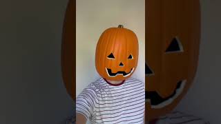 Making A Mask From A Foam Pumpkin.