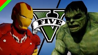 Iron Man Vs The Hulk ไอรอนแมน ปะทะ ยักษ์เขียว  - Grand Theft Auto V (GTA V Mod ,ตลก,ฮา)