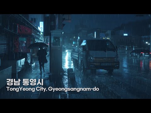 [경남 통영] Walk in the rain. 하루의 피로를 풀어주는 빗소리 | Rain Sounds to Relieve Stress