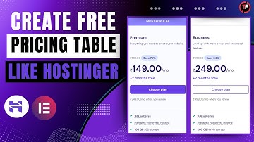 How to Create Pricing Table Like Hostinger / Pricing Table Using  Elementor free