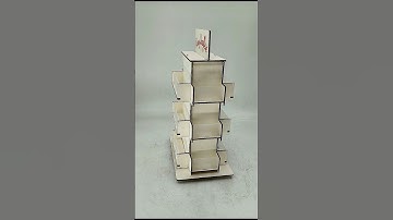 Rotating Display Stand, 3 Tiers Wooden Sticker 4 Sided Card Display Stand Rack#displaystand #wood