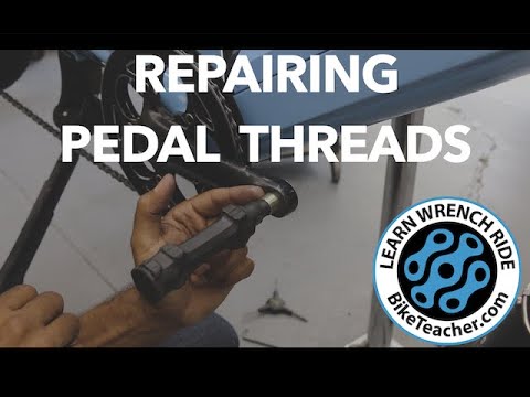 How to repair stripped pedal threads on the crank arm with Unior bushing and a pedal tap.