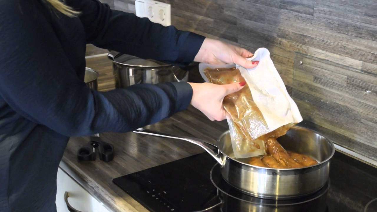 Instructie vlees verwarmen in de hapjespan