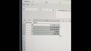 How to convert minutes into days in Excell?#minutestodays#excel#dailylifehacks