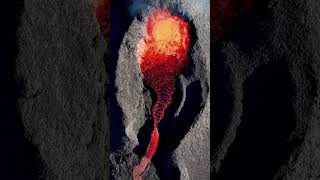 Aerial Perspective of a Drone Captures Volcano Eruption