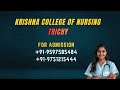 KRISHNA COLLEGE NURSING TRICHY COURSE DETAILS BSC NURSING ANM GNM