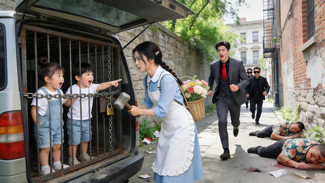 Vendedora de flores salvó a unos gemelos de traficantes—eran hijos de CEO y la llamaron “mamá”!Amor!