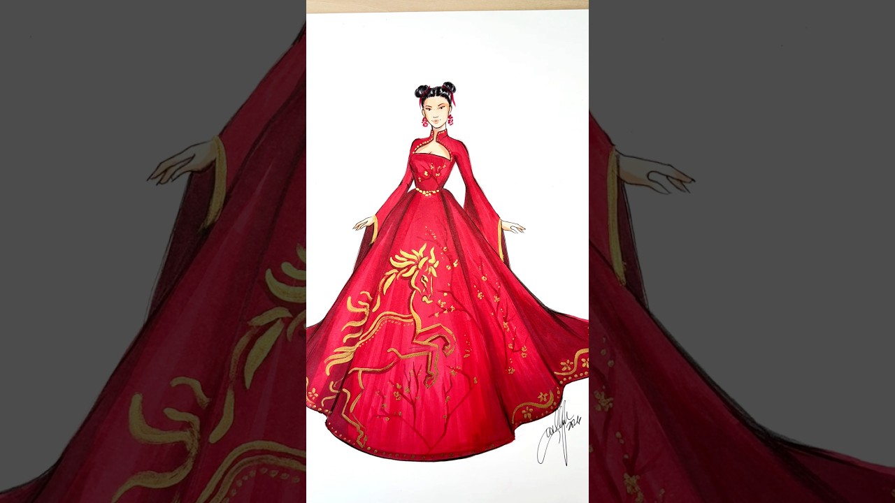 Year of the Horse 🧧❤️ #asmr #copicmarkers #fashionillustration