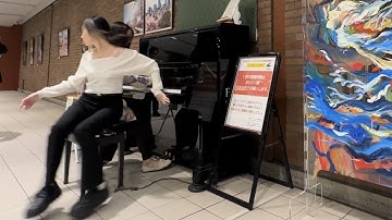 【ストリートピアノ】ハチャトゥリアン《剣の舞》Aram Khachaturian "Sabre Dance" 川崎槙耶＆和田華音