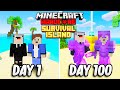 We Survived 100 Days in Minecraft on an Island - Duo Minecraft Hardcore 100 Days