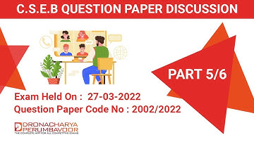 CSEB Clerk Exam Question Paper Discussion - Exam held on 27-03-2022 - (B)Code - (2002/2022) PART 5/6