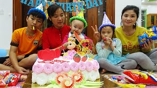 Happy birthday Baby Bella and Cake birthday with family fun and nursery rhymes song for babies