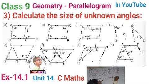 class 9 Ex- 14.1 Q3) Geometry Parallelogram  | Vedanta excel in mathematics class 9 and 10 solution