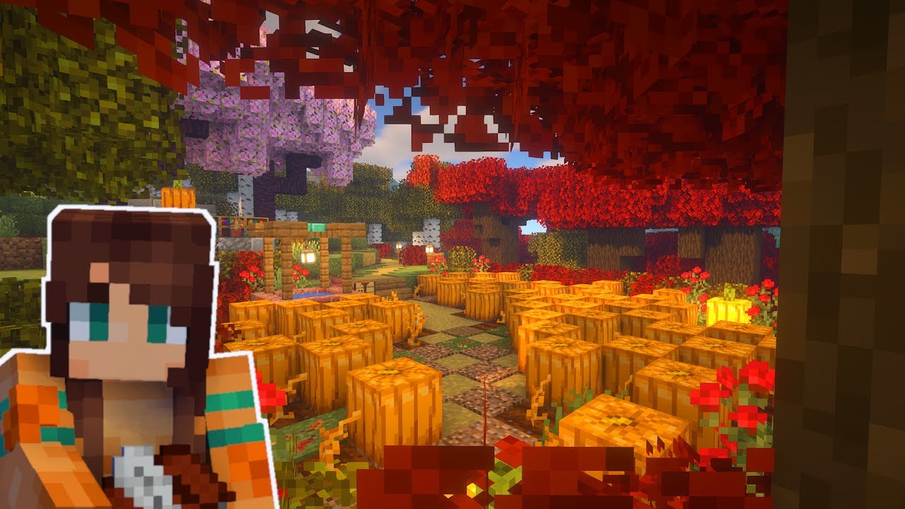 A cute Autumn Pumpkin farm! Minecraft 1.20 Survival Let's Play Episode 2