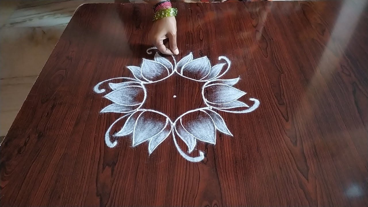 3 Beautiful Daily kolams only 3 Dot's...