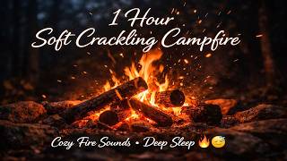 ASMR Soft Crackling Campfire for Deep Sleep 🔥 1 Hour • Cozy Fire Sounds • No Ads • Relaxation