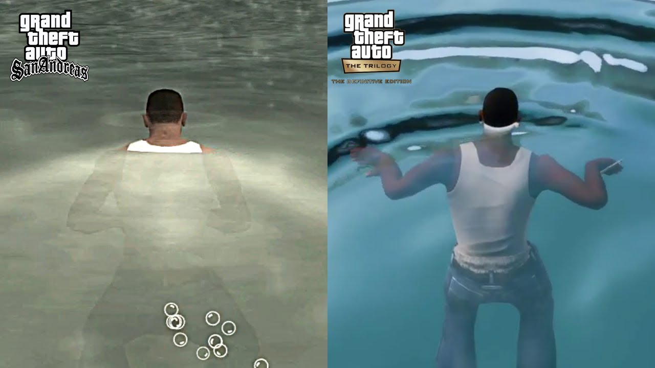 GTA San Andreas Definitive Edition  Water Physics Comparison  YouTube