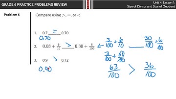 Grade 6 Unit 4, Lesson 1 Practice Problem Review