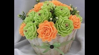 МК - розы из гофрированной бумаги //// Master Class - corrugated paper roses