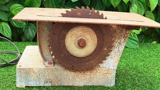 Old Rusty Table Saws Restoration // Restore And Reuse Antique Table Wood Cutters