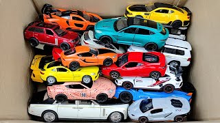 BOX FULL OF Model Cars /Honda Civic, Bugatti Divo, McLaren 650s, Audi Rs7, Ford Raptor, Ferrari sf90