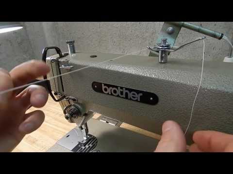 How to Thread Brother  Threading Industrial Sewing Machine DB2-B735