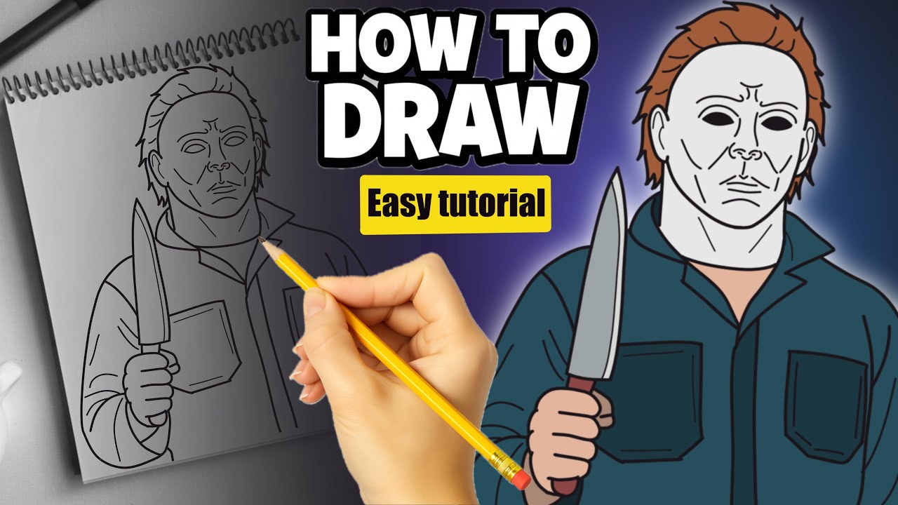 How to Draw Michael Myers 🎃 | Halloween Drawing Tutorial (Step by Step)