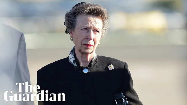 Princess Anne looks on as Queen's coffin transferr...
