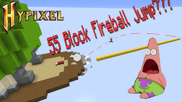 55 Block Fireball Jump in Hypixel Bedwars Practice Mode! (how to)