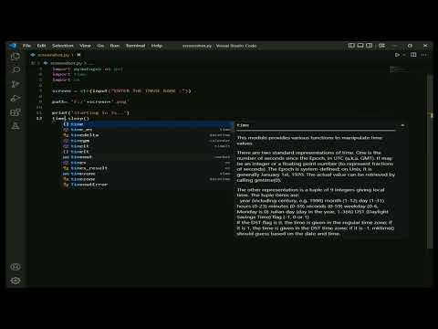 How  to  Take Screenshot with python easily with vscode  with Pyautogui