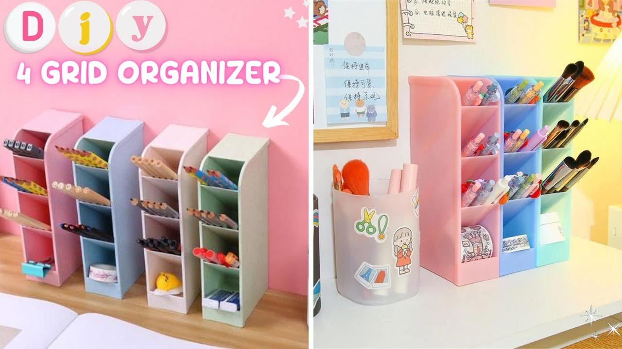 How to Make Pen Holder at Home\DIY 4 Grid Desk Organizer\BEST ORGANIZER ...