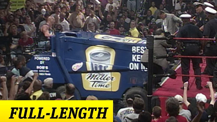 "Stone Cold' drives a zamboni to the ring