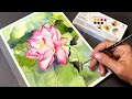 Lotus 🌸 Beginner Tutorial with Cotman Watercolors