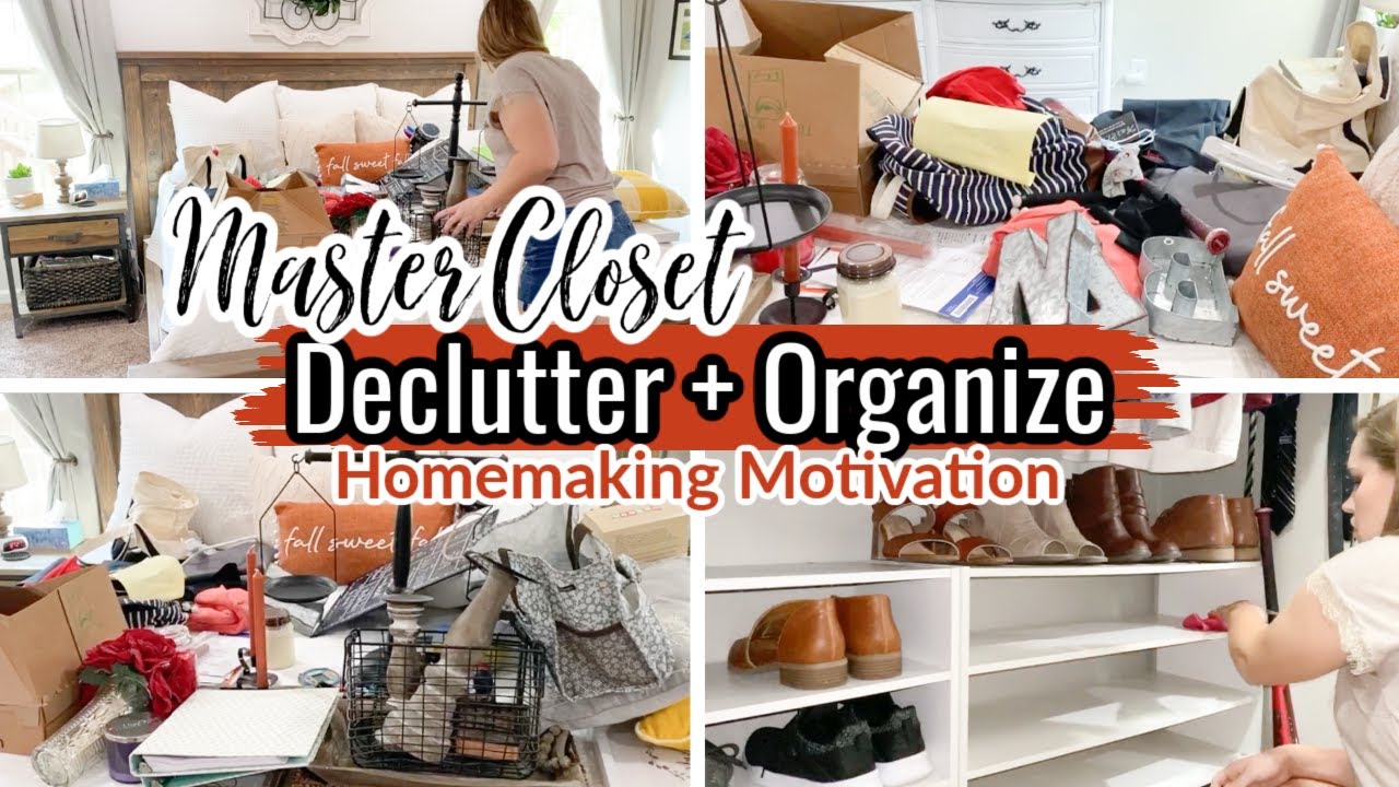 MASTER CLOSET ORGANIZE & DECLUTTER | CLEAN & DECLUTTER WITH ME ...