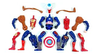 avengers superhero toys.. captain america vs superman vs ironman vs siren head.. merakit mainan..