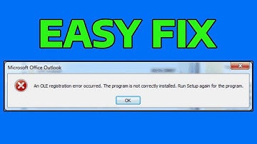 How To Fix Outlook An OLE Registration Error Occurred