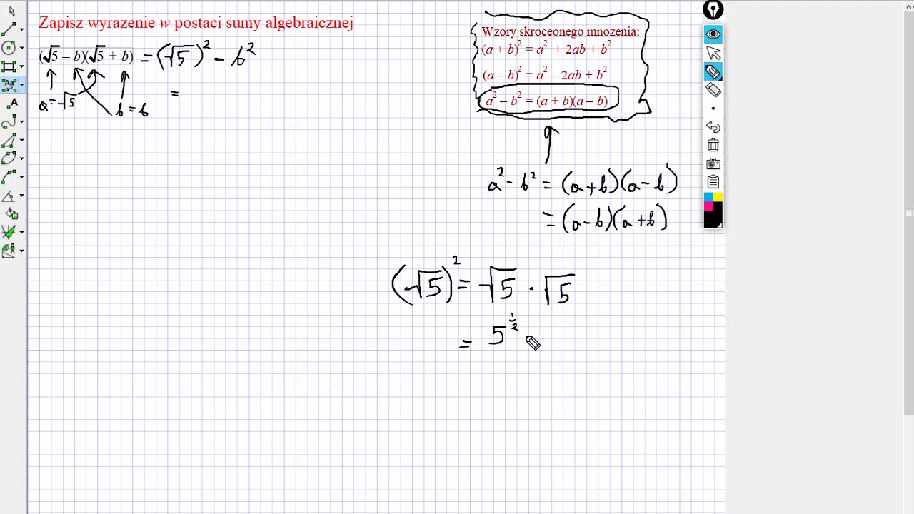Zapisz wyrazenie w postaci sumy algebraicznej 3 - YouTube